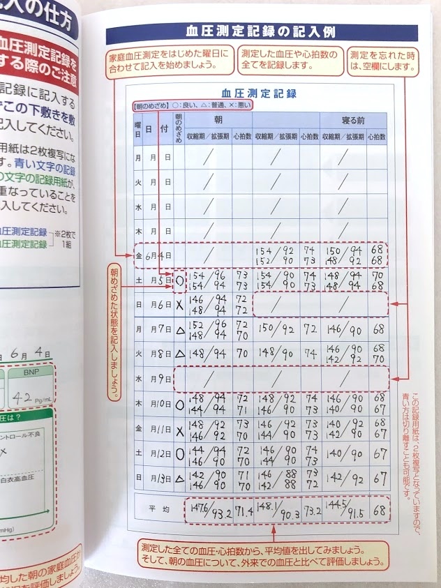 私の家庭血圧日記 数値式 複写式 3冊セット 血圧手帳 血圧測定記録 未使用_5