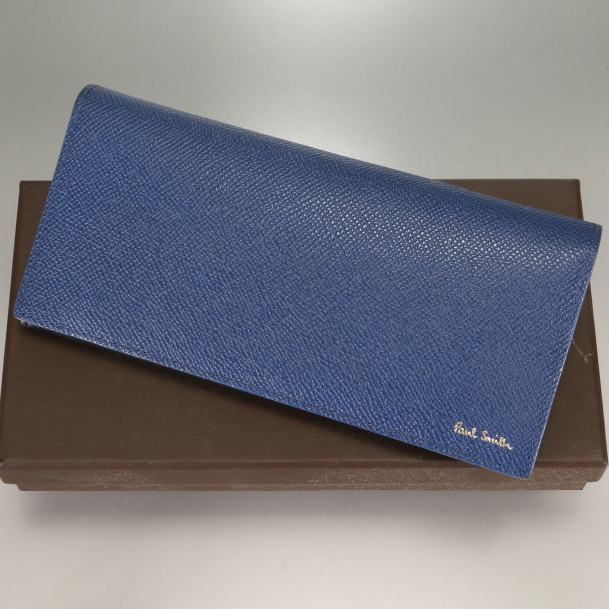 ポールスミス 二つ折り財布 長財布 Smith Paul 美品 黒 ストライプ 