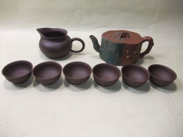 急須 煎茶道具 中国古玩 唐物 朱泥 紫泥 紫砂 款 中国宜興 茶