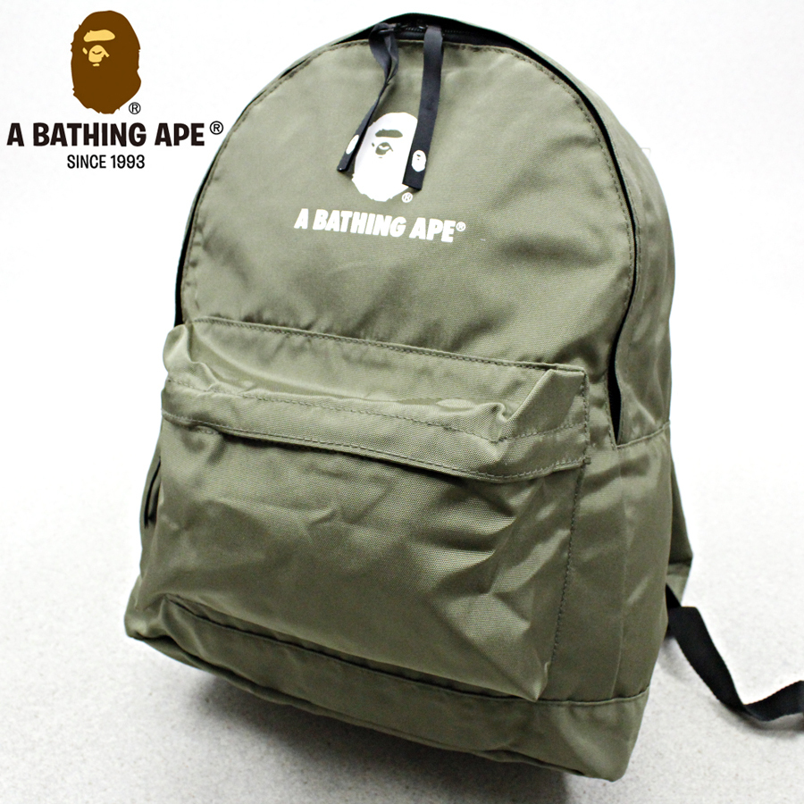 正規品 新品 タグ付き A BATHING OF APE エイプ バックパック リュック リュックサック デイバッグ カーキ NIGO ニゴー / 藤原ヒロシ