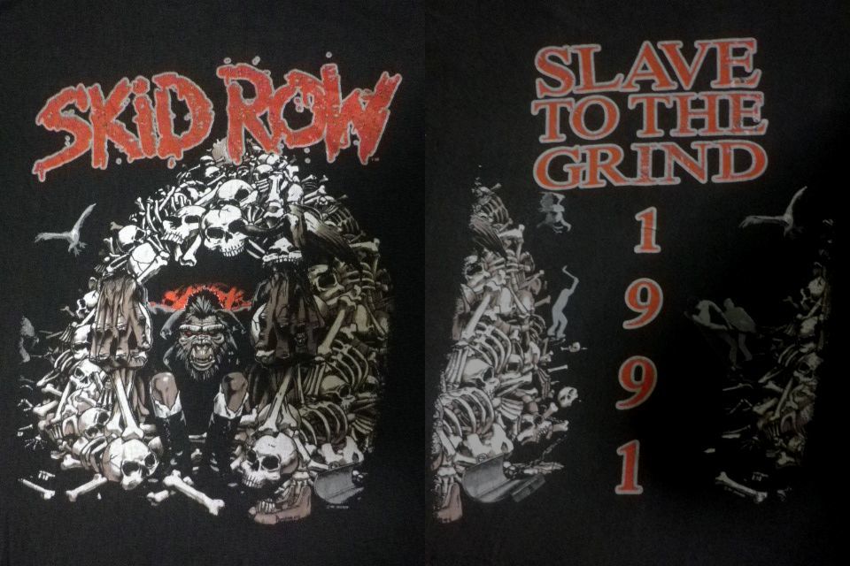 セール，HOT 90s 1991年 ヴィンテージ SKID ROW SLAVE TO THE GRIND ツアー スキッドロウ Tシャツ(Tシャツ)｜売買されたオークション情報、yahooの商品情報をアーカイブ公開 - オークファン Tシャツ