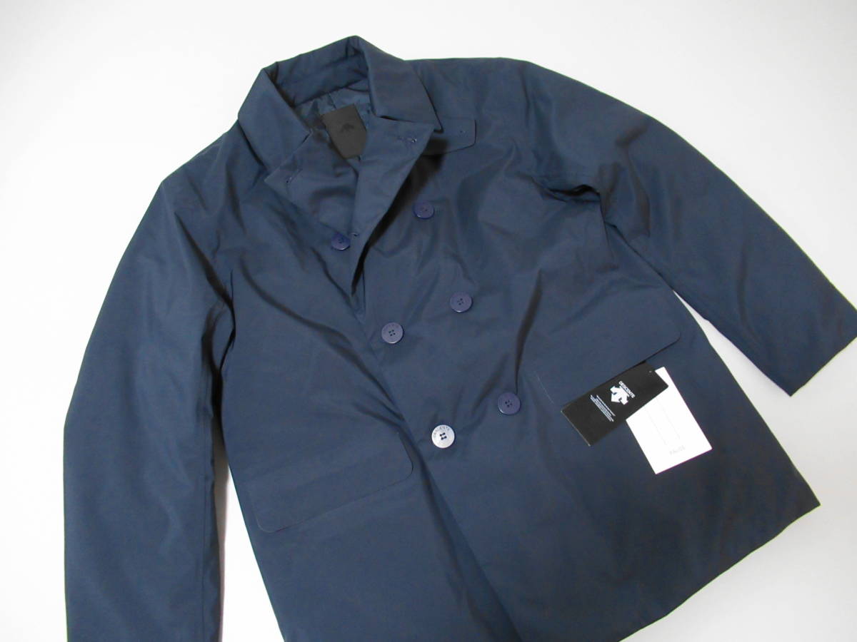 L 新品 DESCENTE PAUSE デサント ポーズ ダウン ピーコート ネイビー ボタンホールに難あり 64900
