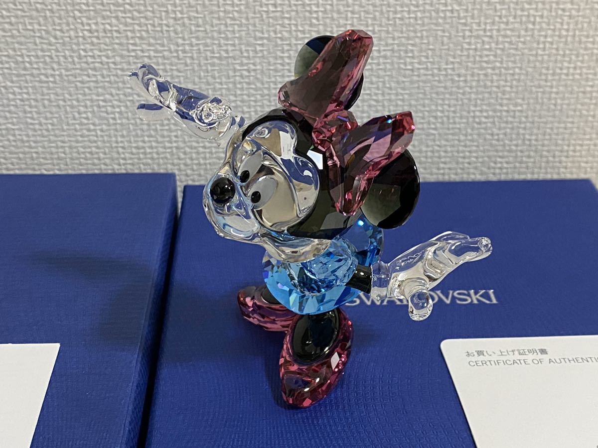 美品 スワロフスキー Disney ミニーマウス クリスタル 購入証明書付き 