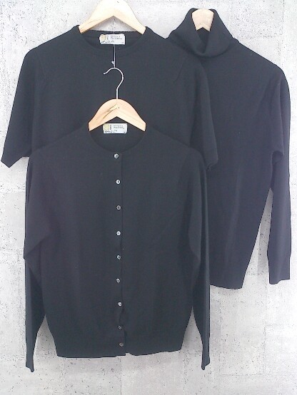 赤字超特価，限定セール JOHN SMEDLEY ジョンスメドレー イギリス製 アンサンブル 3点セット ブラック 1002799062510(カーディガン)｜売買されたオークション情報、yahooの商品情報をアーカイブ公開 - オークファン 女性用