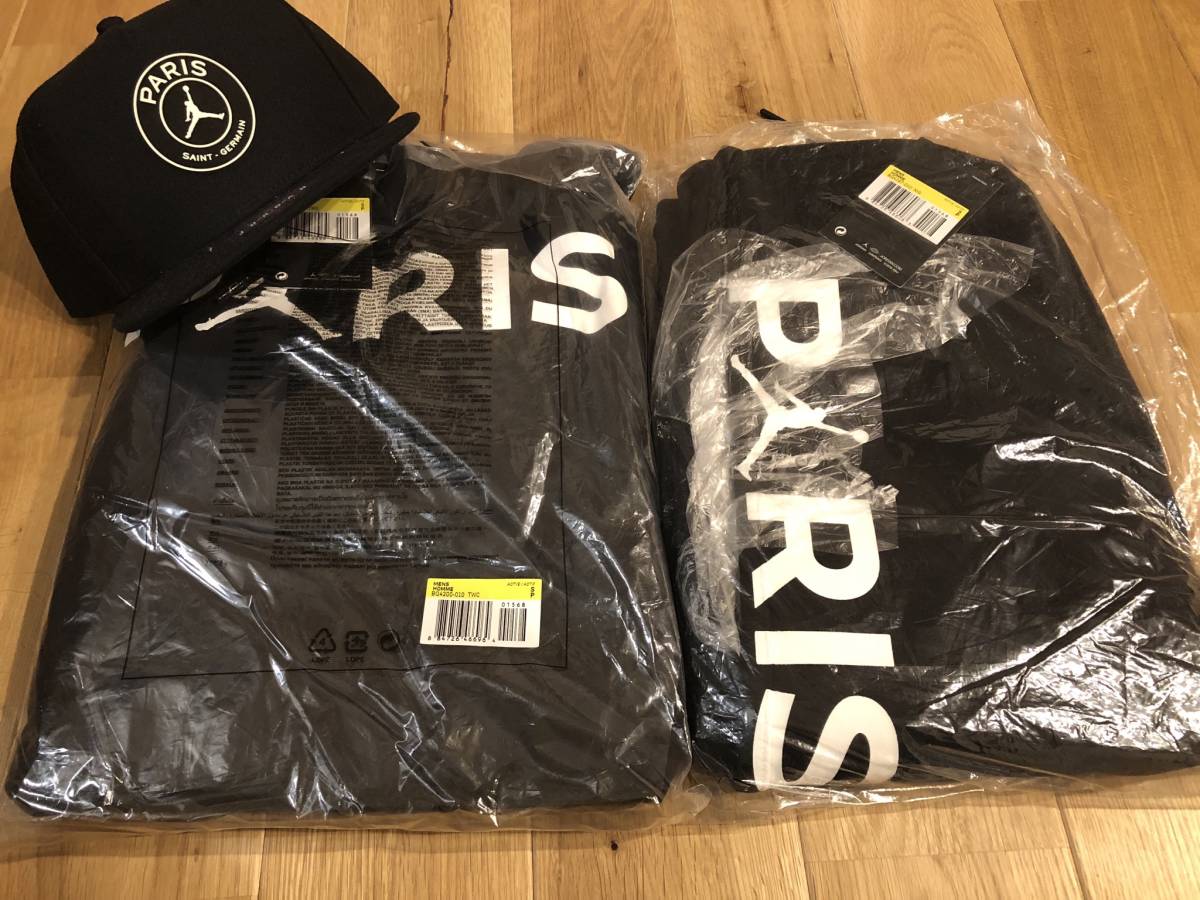☆新品 上下S NIKE AIR JORDAN×PSG スウェット セットアップ パーカー 