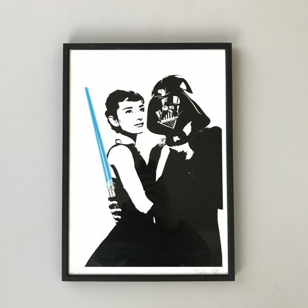 SIA シルクスクリーン ポスター 検) ダース ベイダー オードリー ヘップバーン スターウォーズ Star Wars Banksy Kaws ヘプバーン