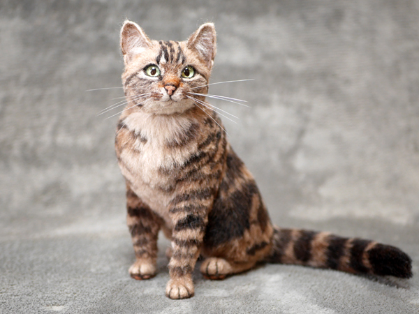 羊毛フェルト ☆銀☆ 羊毛フェルト 猫 ハンドメイド アメリカンショートヘア