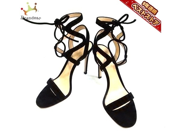 ジャンヴィト・ロッシ Gianvito Rossi サンダル 36 1/2 スエード 黒