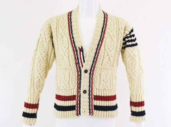 ◇【THOM BROWNE トムブラウン】ウールカーディガン 0 中古・古着通販