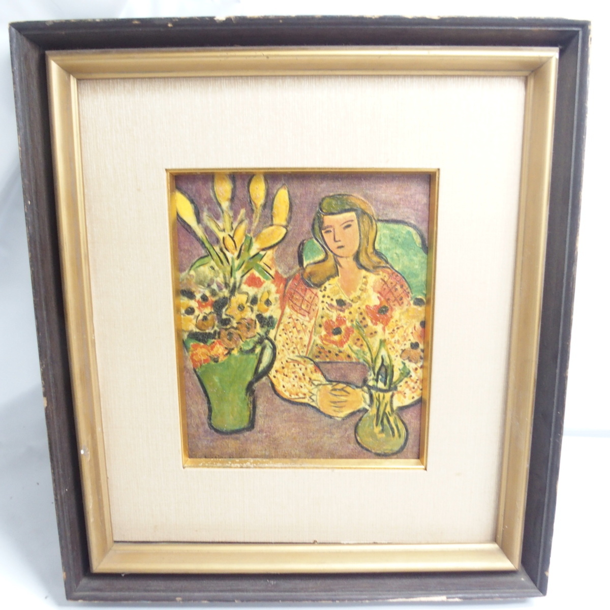 アンリ マティス 緑の目をした若い女 希少な画集より 新品高級額 マット額装付 送料込み Henri Matisse Cognipill Bg