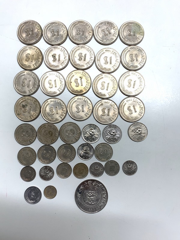 シンガポール 硬貨と10ドル干支記念コイン【41枚】1ドル/50S/20S/10S