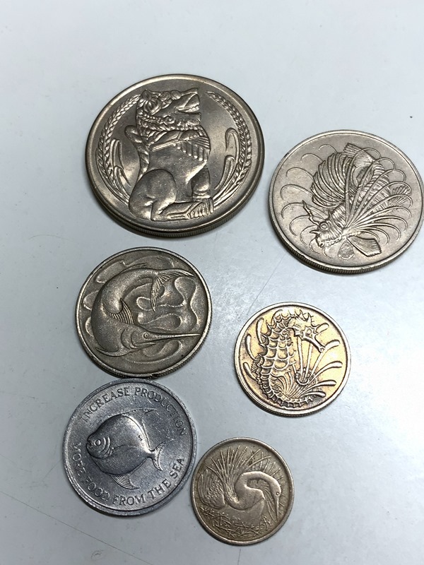 シンガポール 硬貨と10ドル干支記念コイン【41枚】1ドル/50S/20S/10S