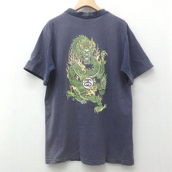 90s 紺タグ USA製 OLD STUSSY オールド ステューシー ドラゴン Tシャツ