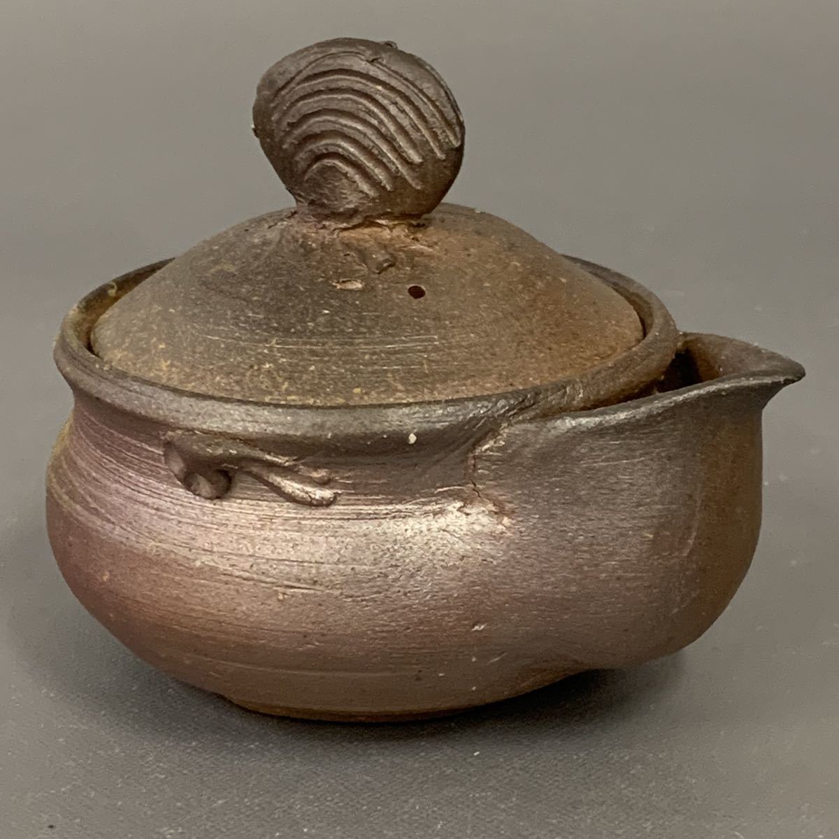 本山和泉作 備前宝瓶 龍摘み 共箱 急須 茶注 備前焼 茶道具 長期保管未