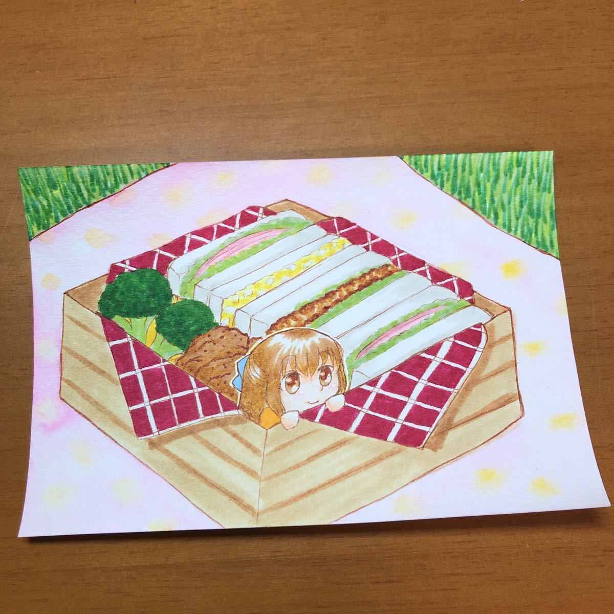 オリジナル手描きイラスト お弁当少女 サンドイッチ 手描きイラスト 売買されたオークション情報 Yahooの商品情報をアーカイブ公開 オークファン Aucfan Com