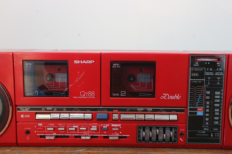 正規品，新作登場 SHARP シャープ QTP8 ダブルラジカセ ラジカセ 昭和