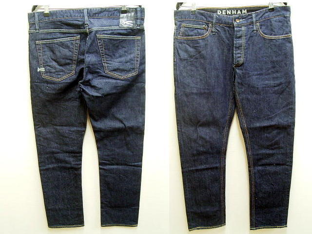 DENHAM BOLT スキニー デニムパンツ 濃紺 W34 ボタンフライ BOLT 濃紺 デンハム スキニーフィット DENHAM 極美品DENHAM W29
