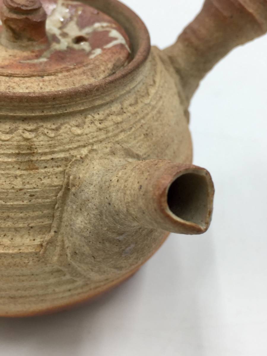 【麗】A515　横手急須　小ぶり　素焼き　煎茶道具　煎茶器