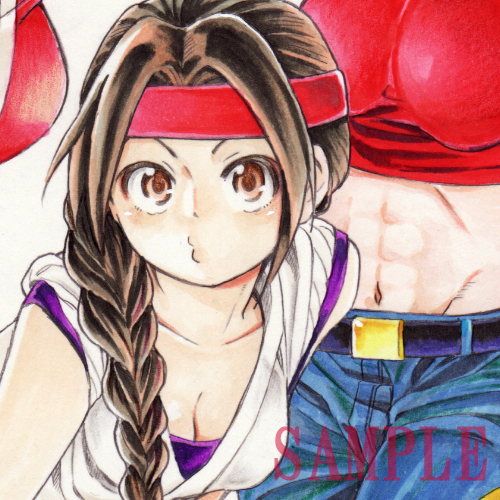 同人手描きイラスト+簡易リクイラスト三枚【KOF】【女性格闘家チーム