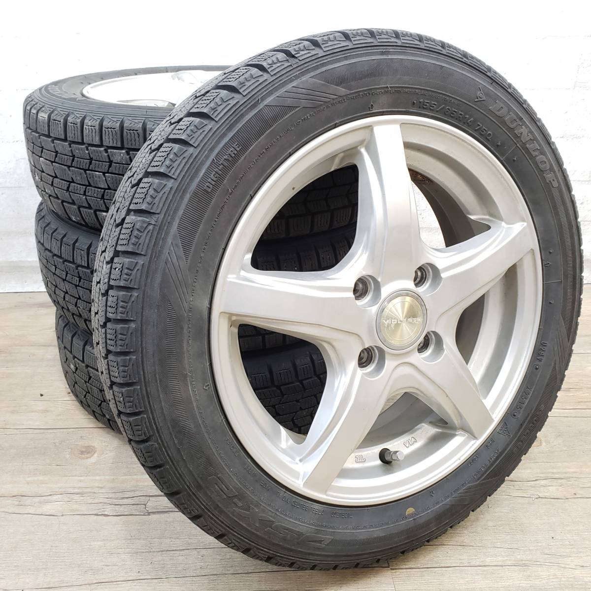 札幌発 タイヤホイールセット 14インチ ホイール VIOLENTO 155/65R14