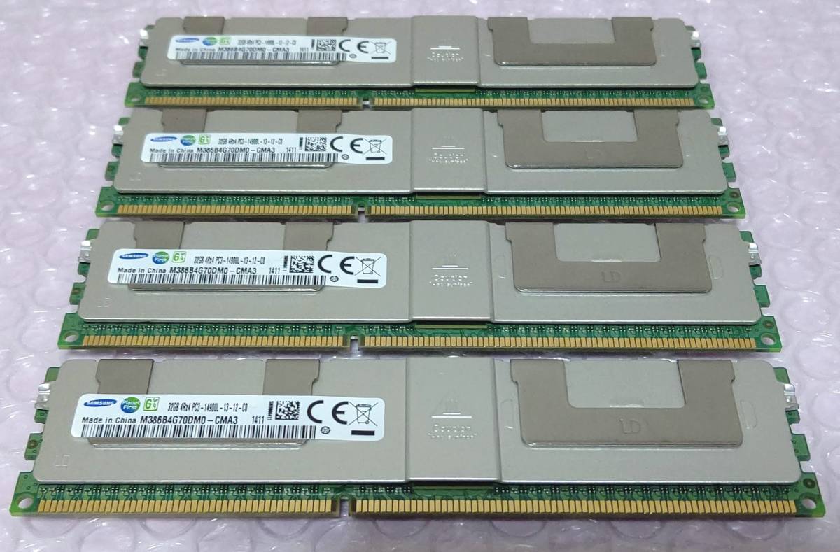 【新作，新作登場】 Samsung M386B4G70DM0-CMA3 4枚セット - PC3-14900L DDR3-1866 ECC Load-Reduced 240Pin DDR3 LRDIMM 128GB 32GB x4(8GB)｜売買されたオークション情報、yahooの商品情報をアーカイブ公開 - オークファン DIMM