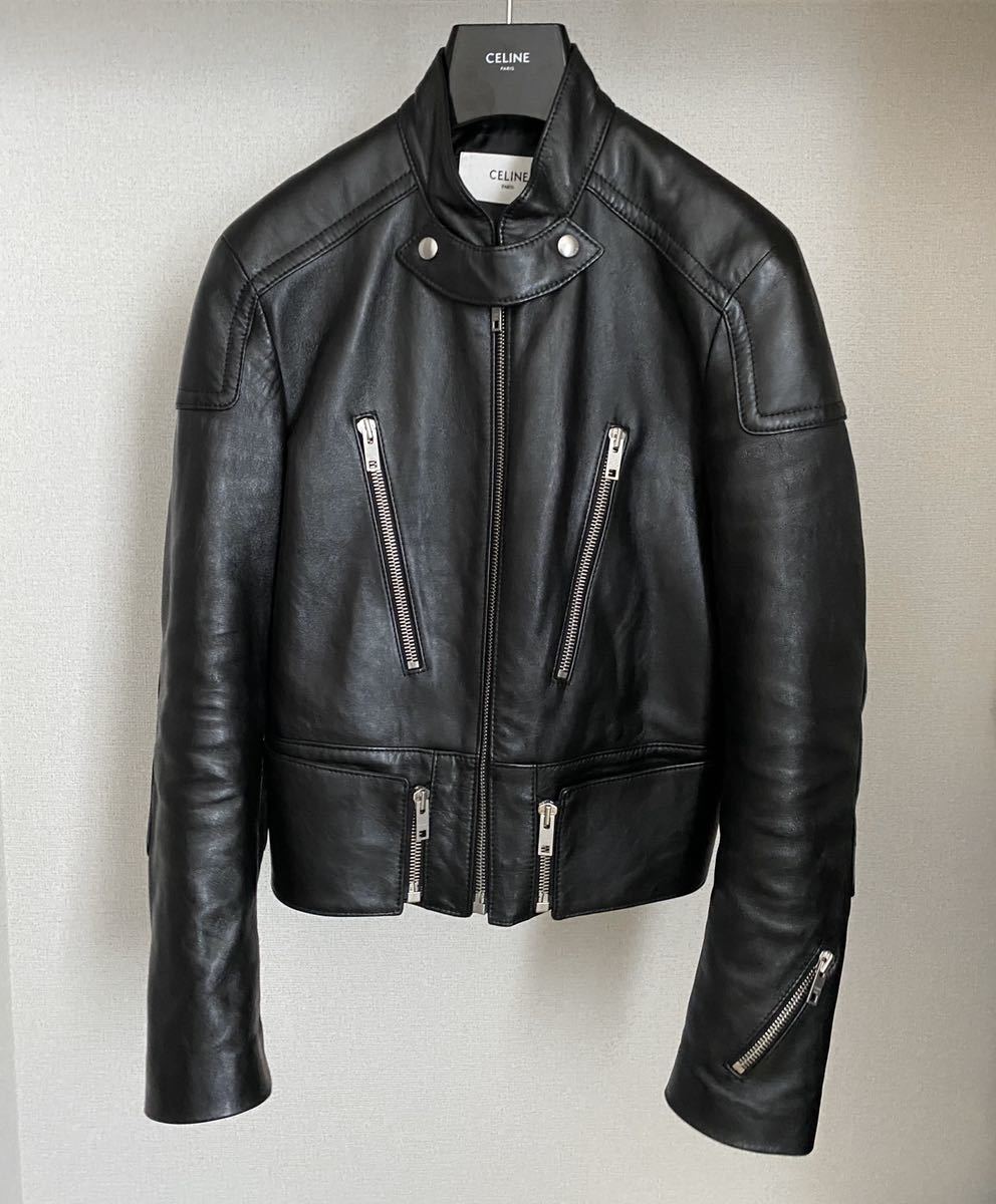 最安値　CELINE 19aw ライダース　44 CELINE 19aw ライダース レザージャケット 44 公式オンライン購入 美品