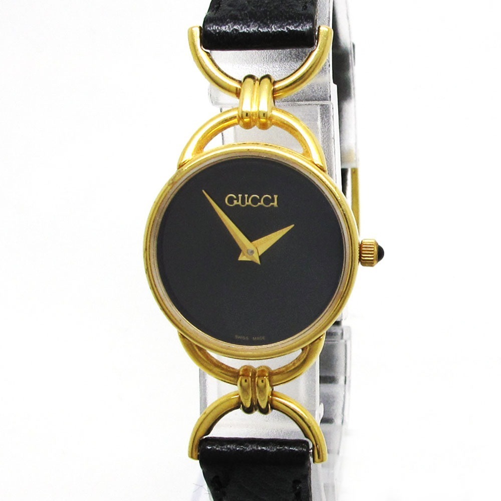 グッチ GUCCI 黒文字盤 腕時計 6000.2.L レディース腕時計 QZ 