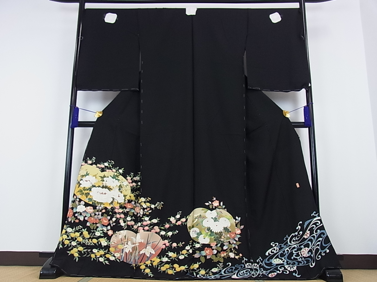 ベストストア日本一受賞店■平和屋着物■豪華黒留袖 京友禅 作家物 草花文 暈し染め 仮絵羽 逸品 未使用 ca2162