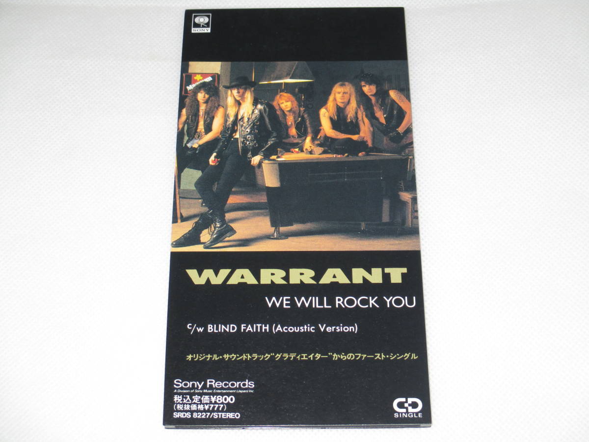 8cmシングル【ウォレント/WE WILL ROCK YOU】WARRANT 見本盤 Queen