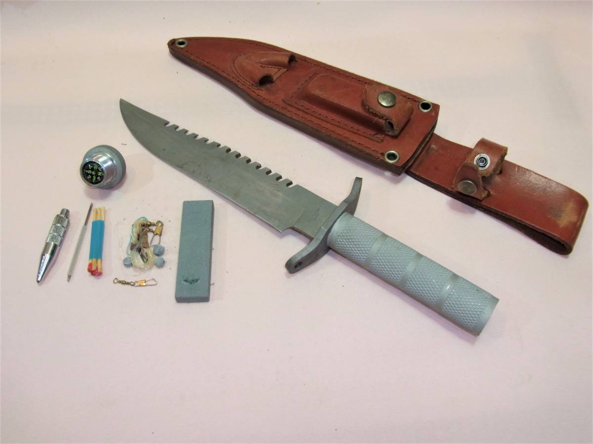 得価，HOT ユーズド 440 STAINLESS ナイフ サバイバルナイフ 全長約：33.5cm(ハンティングナイフ、狩猟刀)｜売買されたオークション情報、yahooの商品情報をアーカイブ公開 - オークファン ハンティングナイフ、狩猟刀