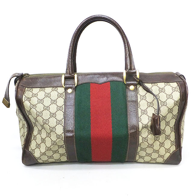 グッチ GUCCI ハンドバッグ シェリー GG オールドグッチ ボストンバッグ ネイビー オールドグッチ GUCCI グッチ ヴィンテージ 1円 PVC ボストンバッグ