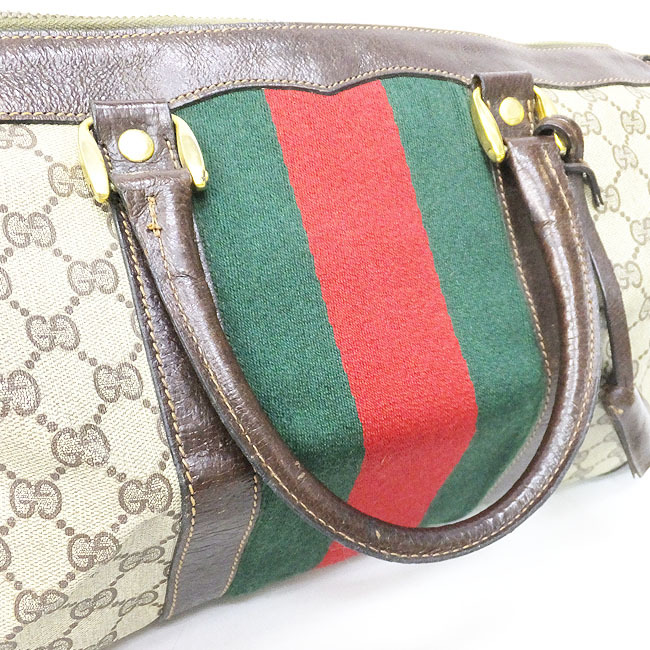 オールドグッチ GUCCI グッチ ヴィンテージ 1円 PVC ボストンバッグ