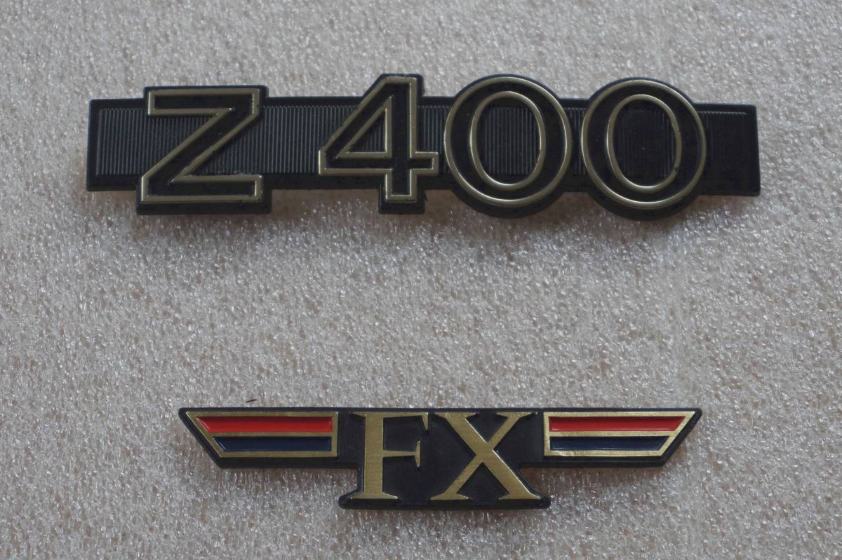 Z400FX サイドカバーエンブレム 純正 ゴールド 片側分 Z400FX サイドカバーエンブレム 純正 ゴールド 片側分