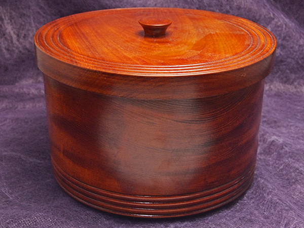 【JA】天然木 漆塗 蓋付 お櫃_1