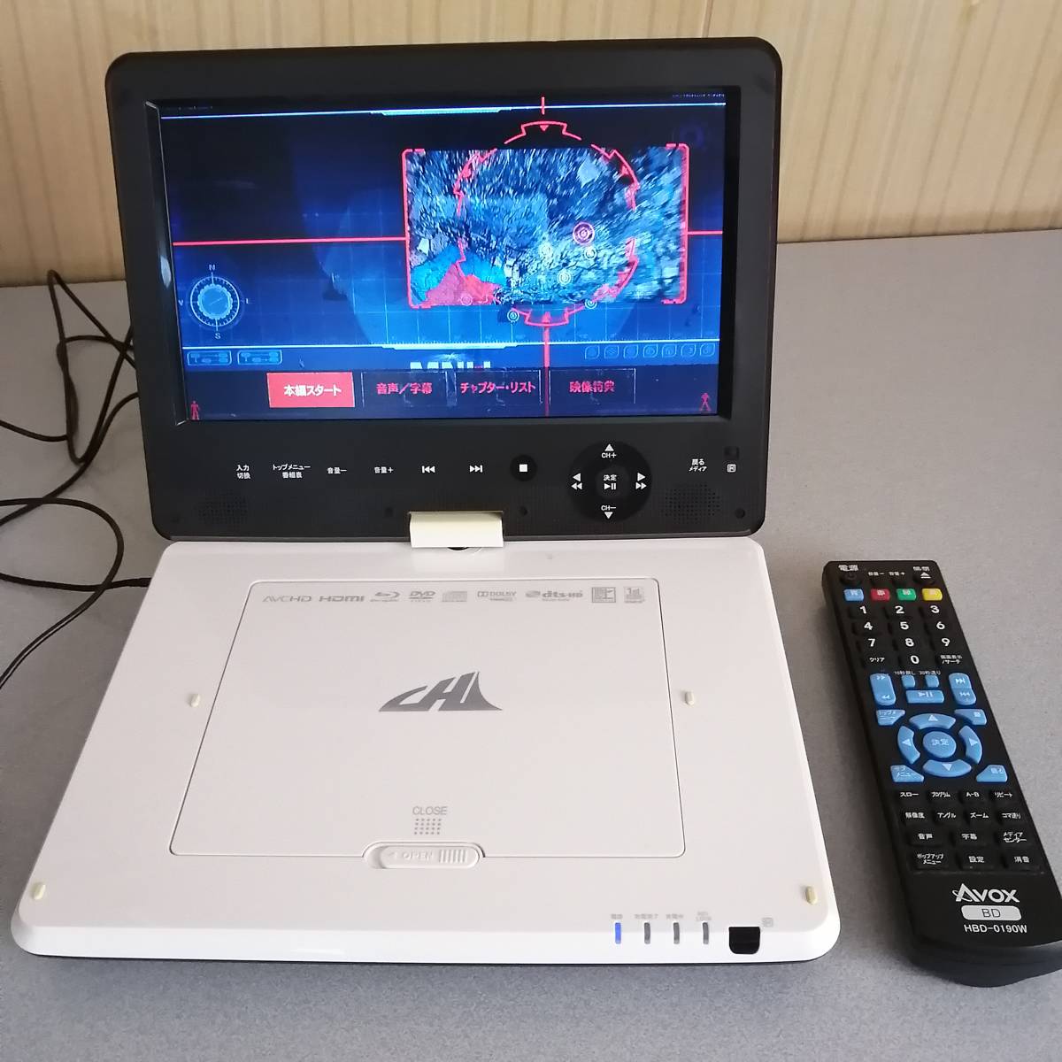 CHL (AVOX) ポータブルブルーレイディスク プレーヤー APBD-F1020HW