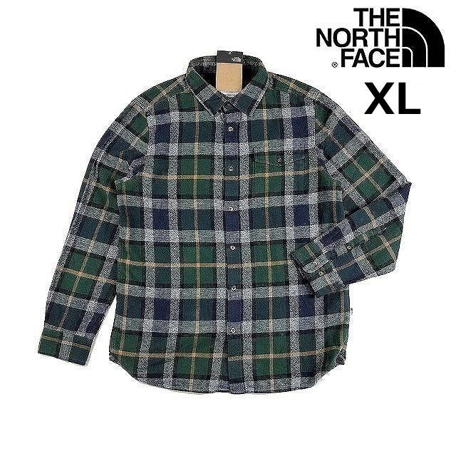 驚きの破格値，限定セール 1円 売切 正規 THE NORTH FACE 厚手 フランネル 長袖 ボタンダウンシャツ ヘビーウェイト ネルシャツ XL 緑 チェック柄 180914-38(長袖シャツ)｜売買されたオークション情報、yahooの商品情報をアーカ 男性用