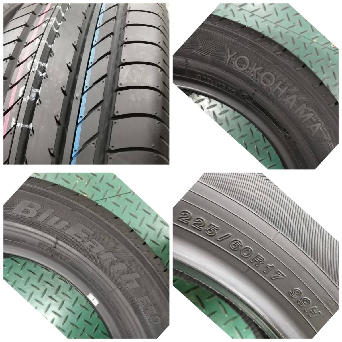 225/60R17 99H YOKOHAMA BluEarth E70 新品 サマータイヤ 4本セット