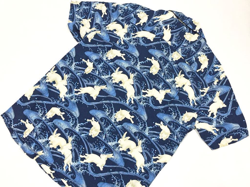 オニワソト 金魚 和柄アロハシャツ ブラック 竹ボタン Oniwa soto 美品