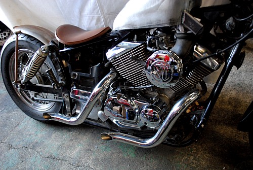 日本製DS250用ショートドラッグパイプマフラー ステンレス製ドラッグ