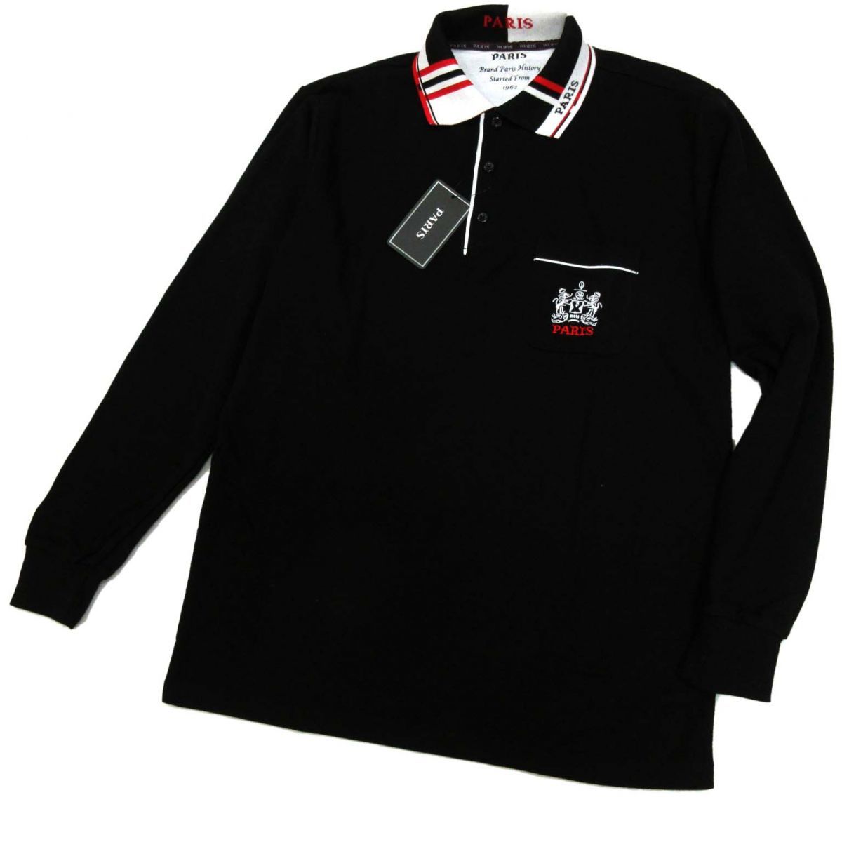 1円 パリス 長袖ポロシャツ Paris メンズ トップス ブランドロゴ刺繍入り 長袖シャツ 細身 Lサイズ 売買されたオークション情報 Yahooの商品情報をアーカイブ公開 オークファン Aucfan Com