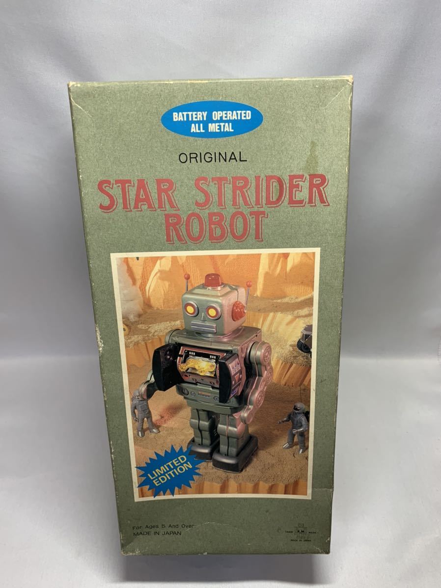  当時物 ブリキ STAR STRIDER ROBOT スターストライダーロボット ブルー 箱有り(ロボット)｜売買されたオークション情報、yahooの商品情報をアーカイブ公開 - オークファン ロボット
