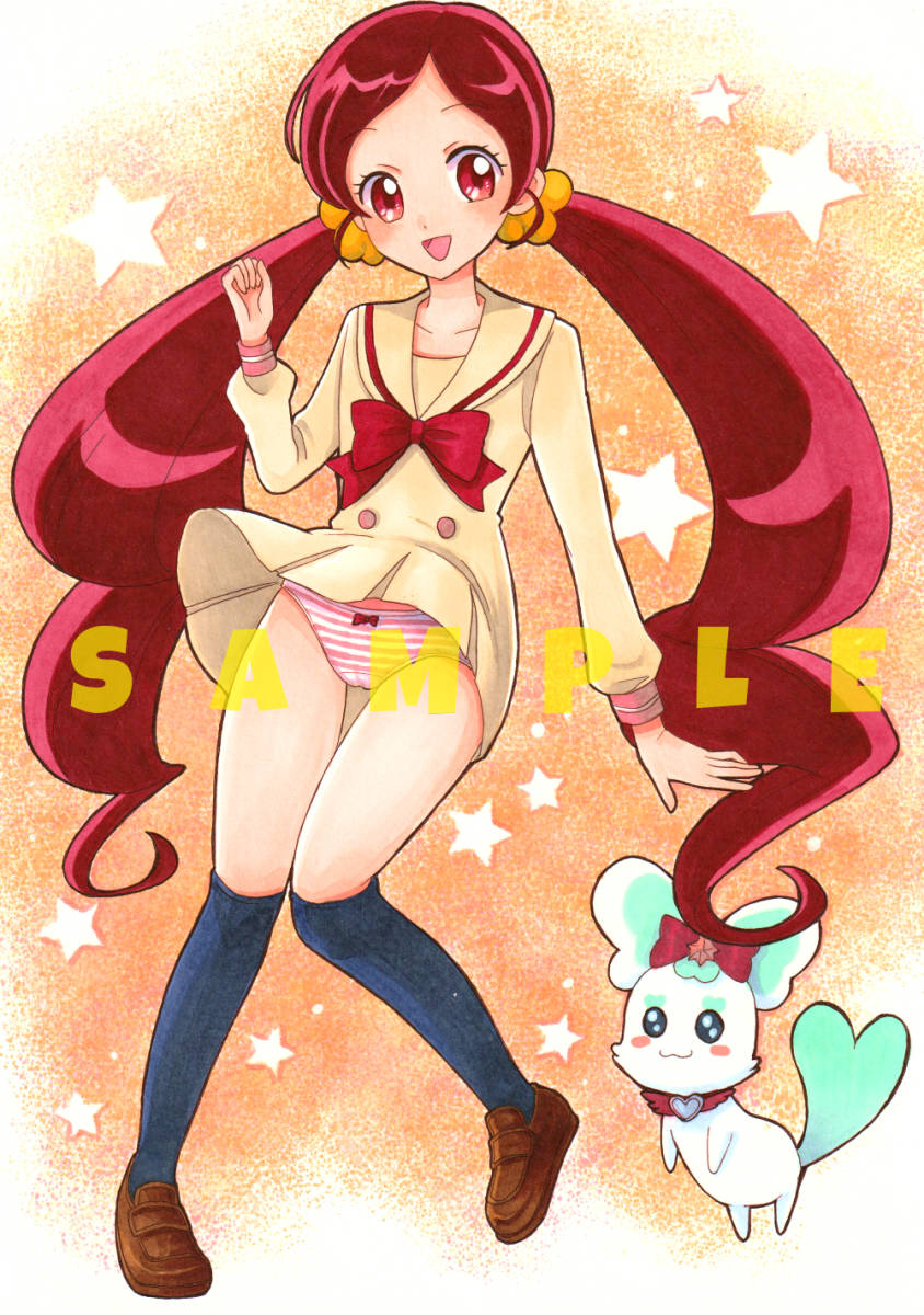 ハートキャッチプリキュア 限定 等身大タペストリー つぼみ ブロッサム 手描きイラスト◇花咲つぼみ（キュアブロッサム◇ハートキャッチ