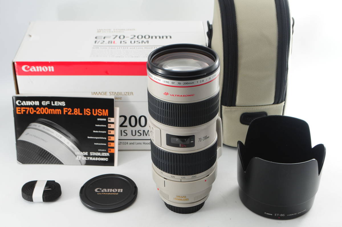 定番，新品 超 CANON キヤノン EF 70-200mm F2.8L IS USM カビ くもり一切なし 元箱 レンズケース付きの付属品一式完備 017(キヤノン)｜売買されたオークション情報、yahooの商品情報をアーカイブ公開 - オークフ キヤノン