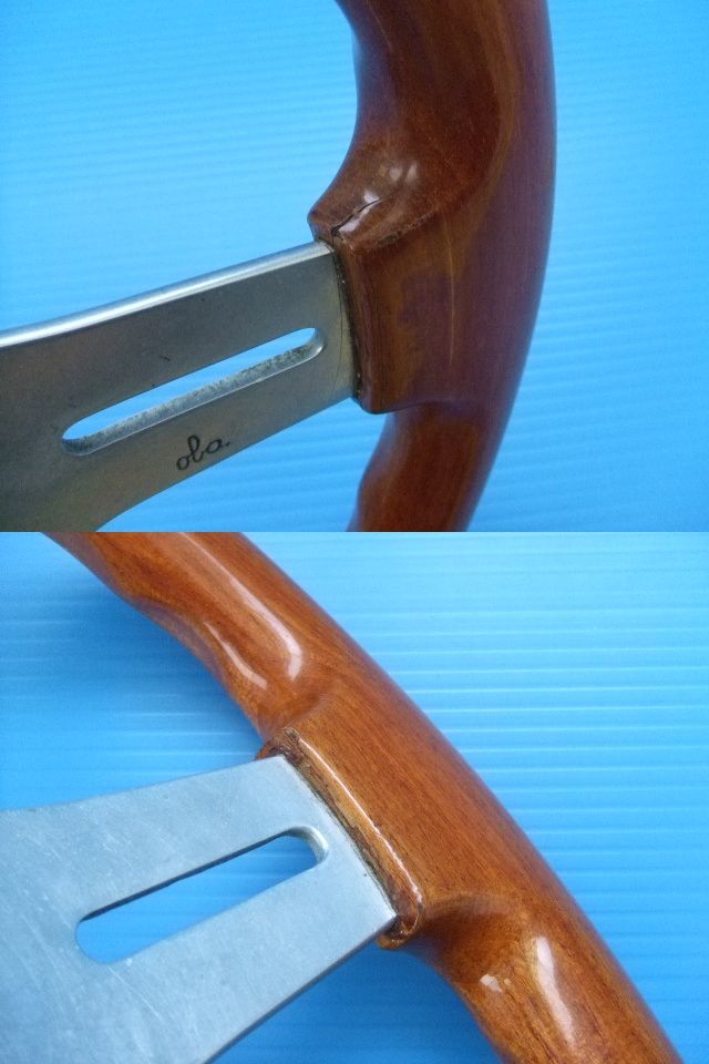 激レア 当時物 中古 OBA 長穴 30パイ ウッド ステアリング 旧車 30cm