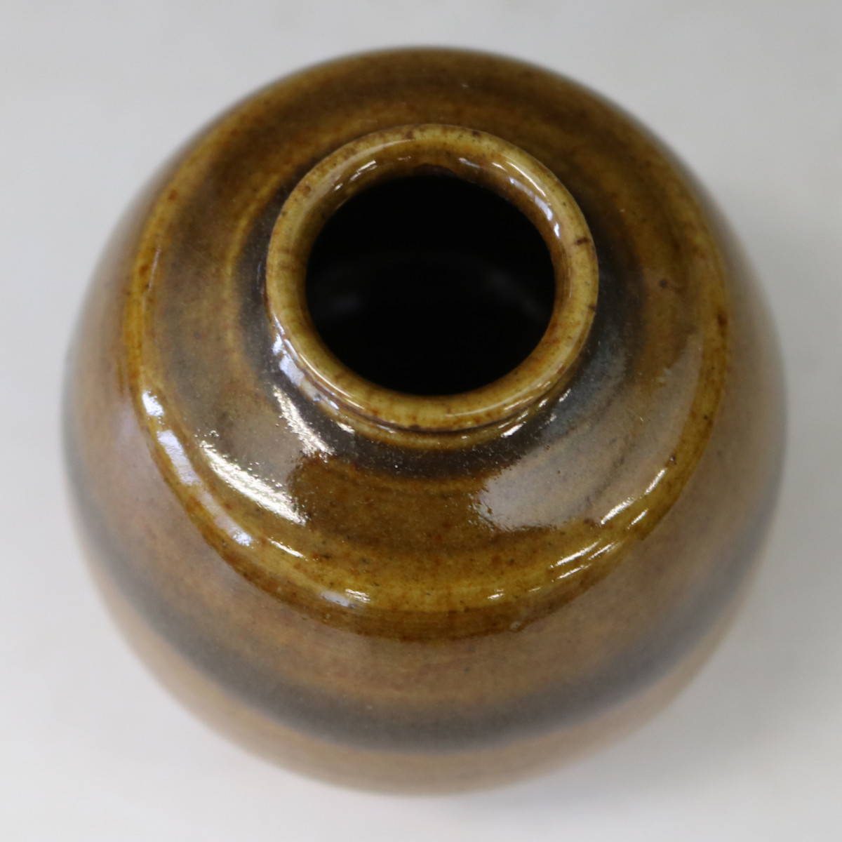 渡辺伸治作 中興名物 山雀写茶入 薩摩間道織留仕覆 茶道具 共箱 V912