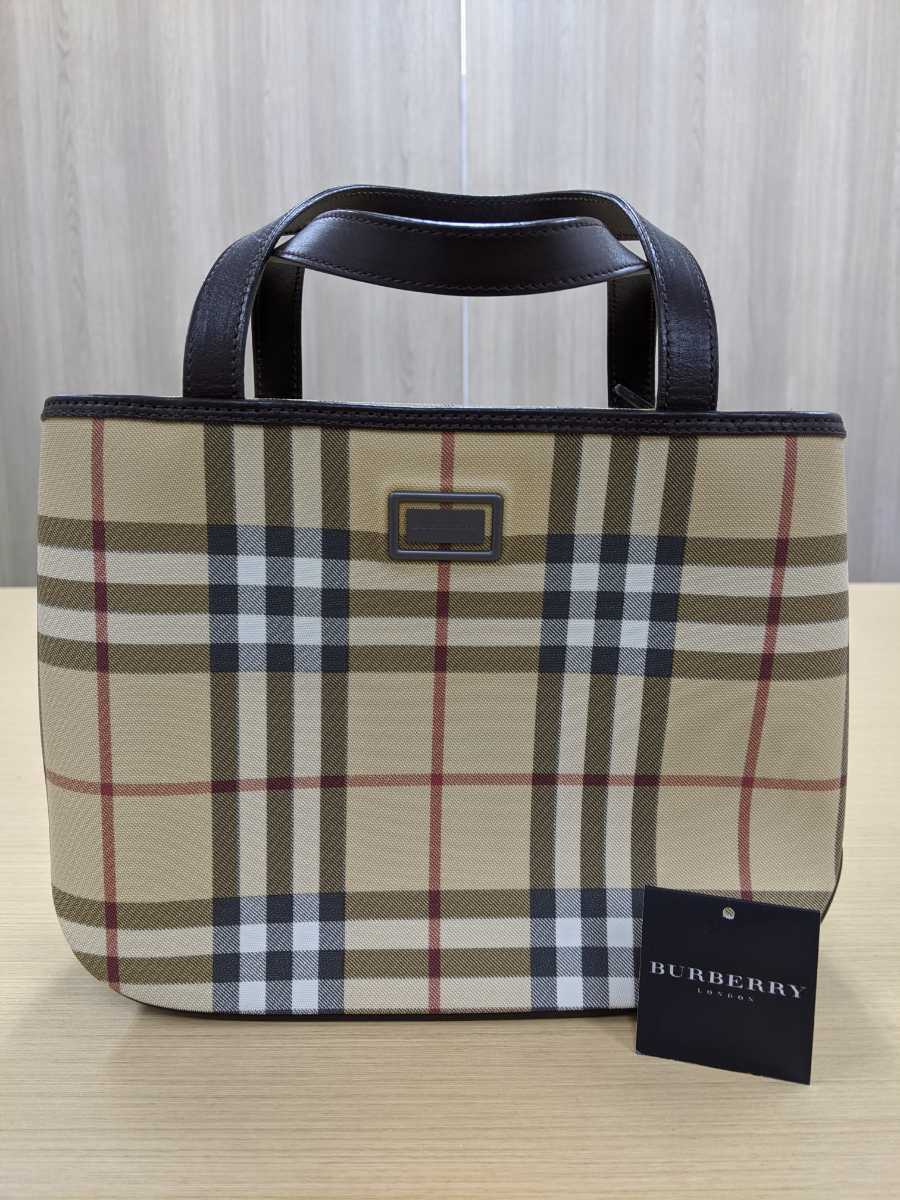 美品】BURBERRY バーバリー ノバチェック ハンドバッグ レザー