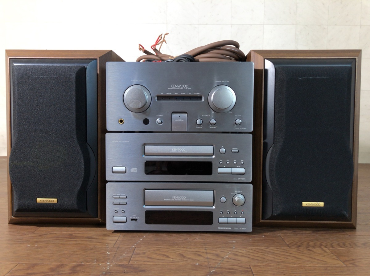 レトロ音響】KENWOOD コンポセット 5点＋スピーカー＋リモコン レトロ