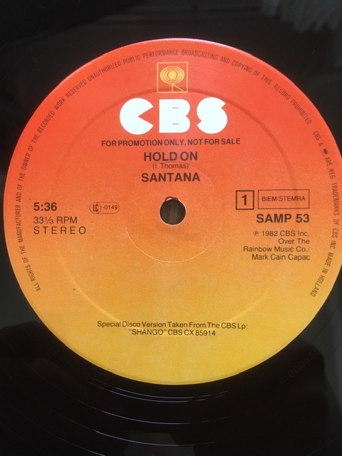 Hold Santana ⁄ On (NDL on - Promo Version) Extended 12` Disco