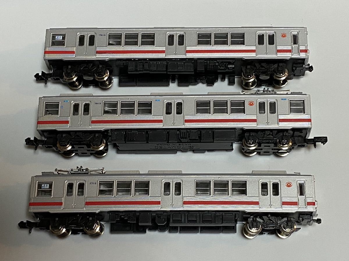 素人製作品 東急7700系 7913 歌舞伎 3両編成セット 動力付き - 鉄道