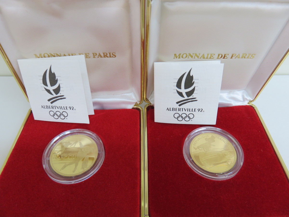 アルベールビル 冬季オリンピック 記念金貨銀貨セット 1992年 中古 G6